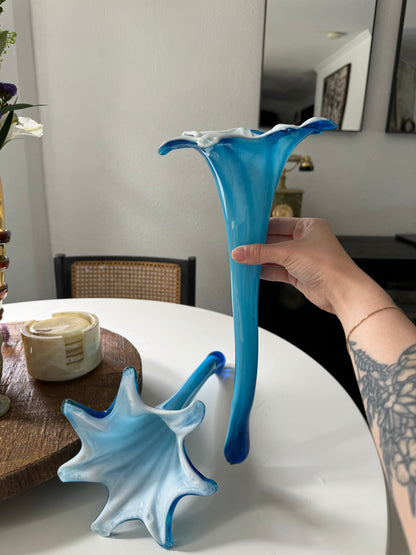 Vintage Blue Flower Vases