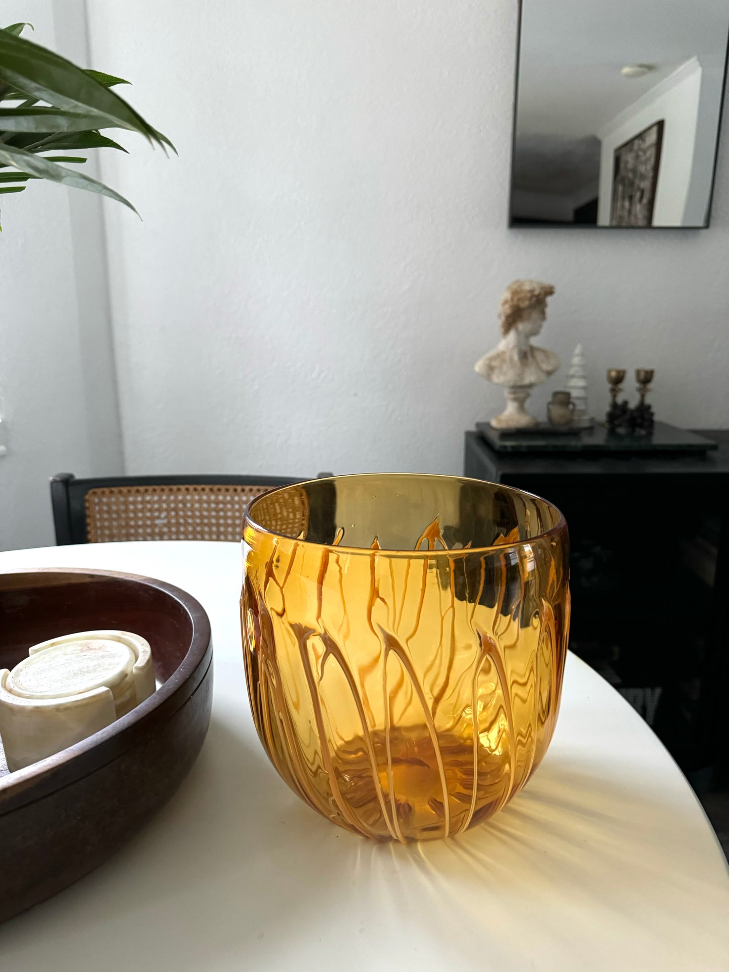 Vintage Amber Pot / Vase