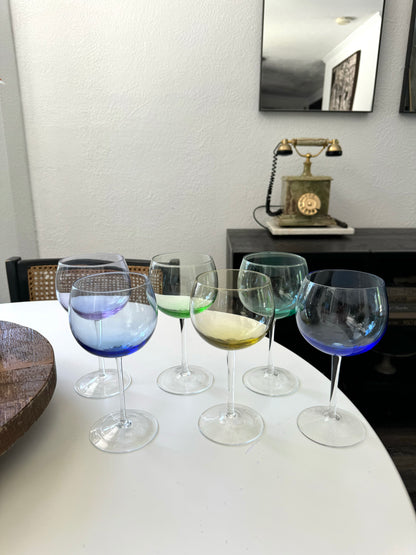 Vintage Multi Colored Wine Glasses