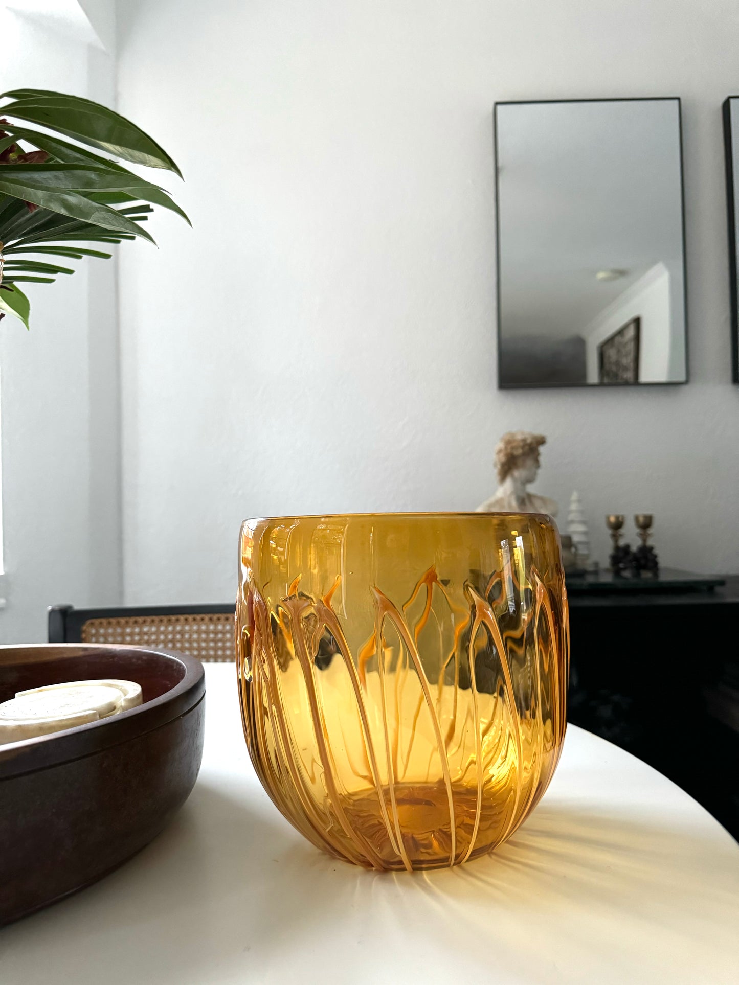 Vintage Amber Pot / Vase