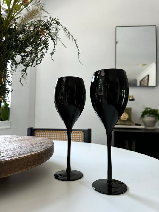 Vintage Mikasa Onyx Wine Glasses