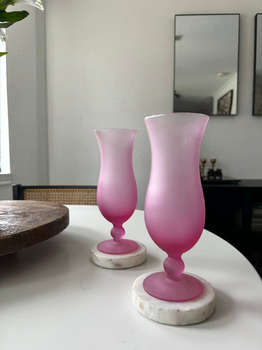 Vintage Libbey Satin Pink Sundae Glasses