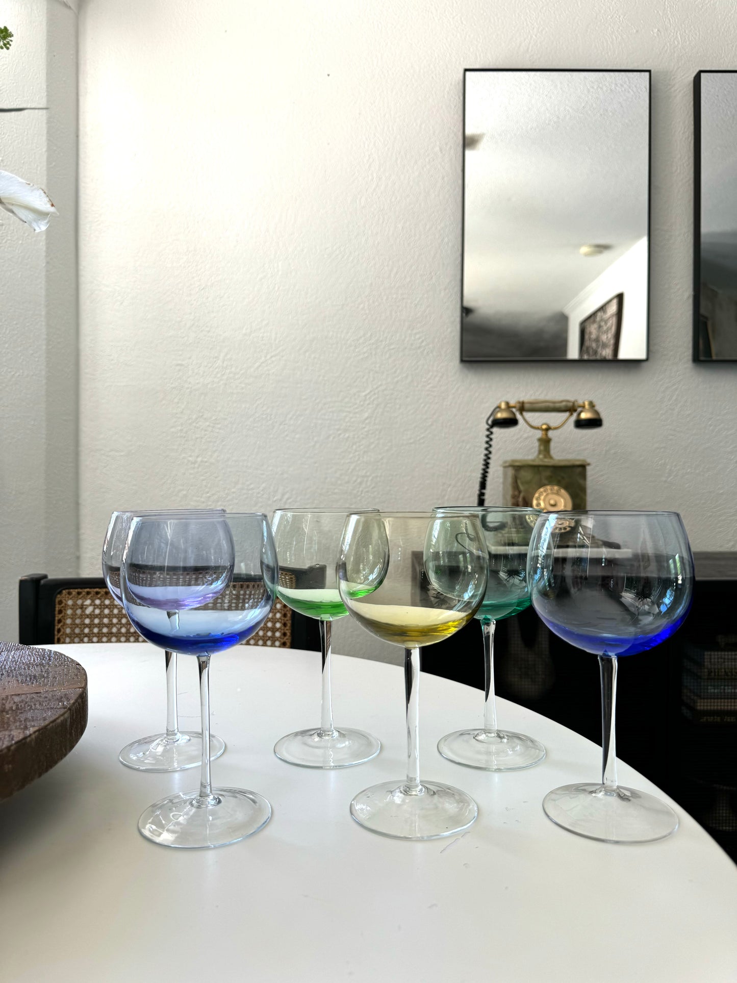 Vintage Multi Colored Wine Glasses