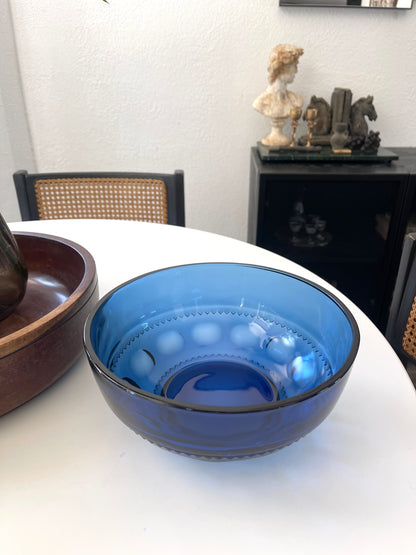 Vintage Indiana Glass Kings Crown Blue Bowl