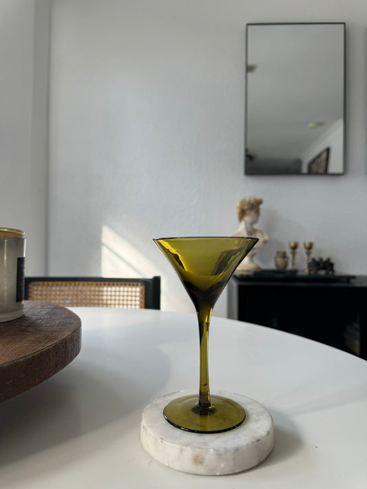 Vintage Green Martini Glass