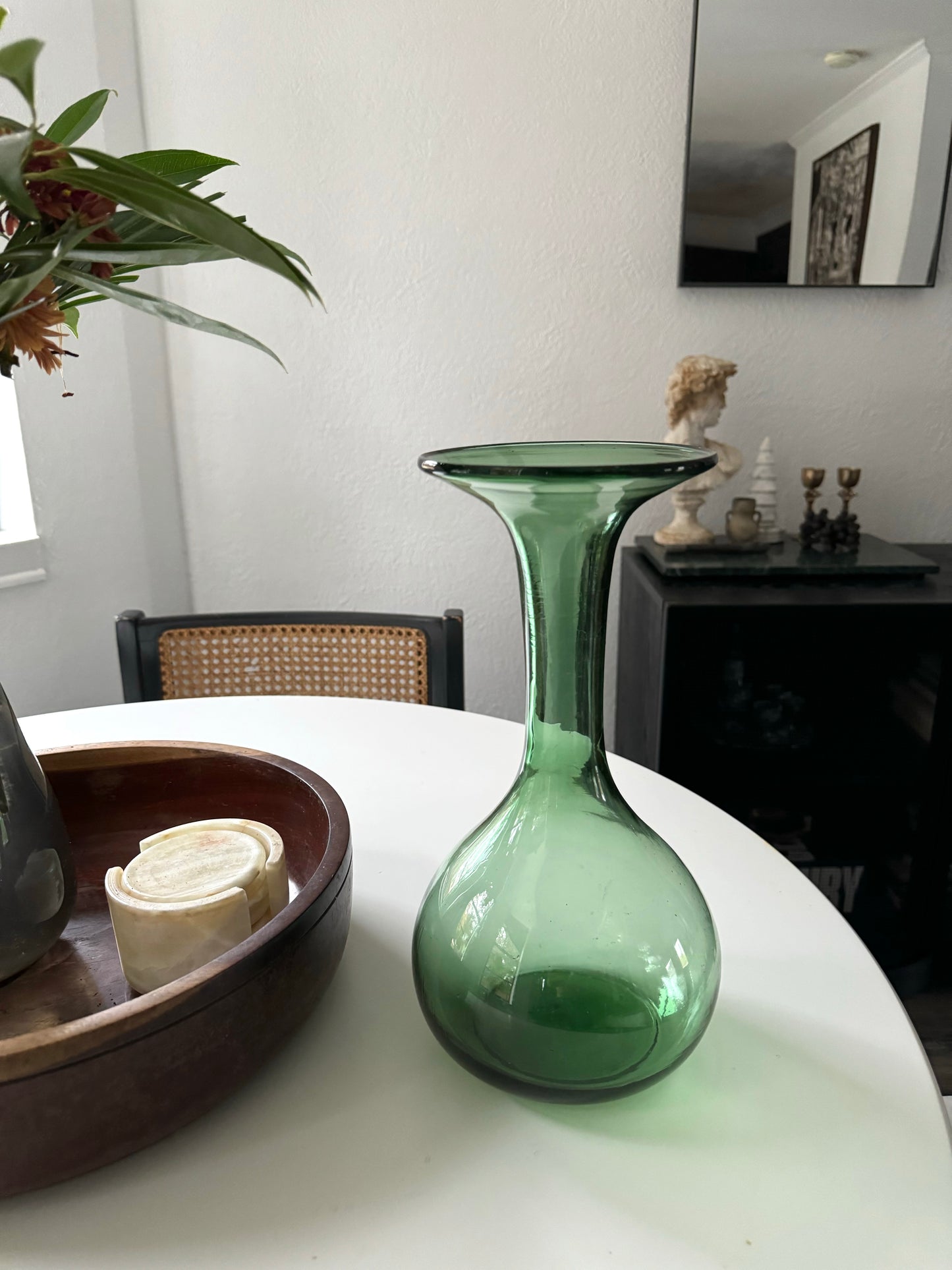 Vintage Green Flared Large Vase