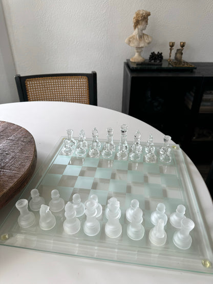 Vintage Clear Chess Set