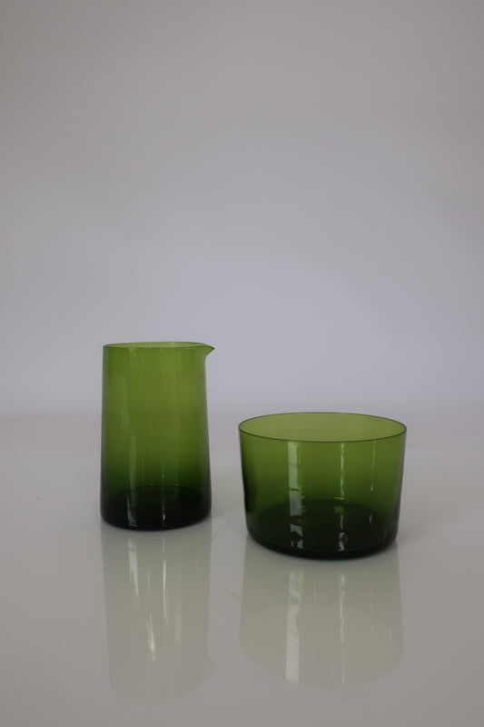 Italian Green Sugar & Creamer Set